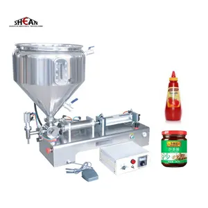 Semi-automatic pneumatic small paste sauce/shampoo/hand sanitizer/body wash/honey filling machine