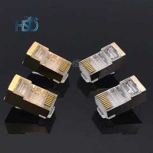 100 Cái/túi Giá Tốt Nhất Nhà Máy Mạng CAT5e CAT6 Che Chắn FTP RJ45 Ethernet 8P8C Nam Vàng Shell Nối Modular Cắm - Product Image 6