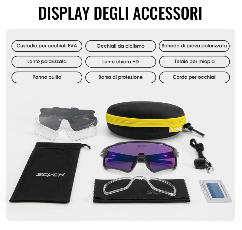 2024 New Wholesale SCVCN Cycling Glasses OEM UV400 Unisex Sports Bicycle Riding Mountain Bike Sunglasses Cycling Eyewear