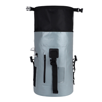 Sac à dos imperméable SINOTOP Premium 30L en bâche PVC avec fermeture à enroulement pour la randonnée, avec poche avant zippée