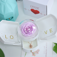 Valentijnsdag Moederdag Luxe Aanpasbare Ge conserveerde Roos Acryl Handgemaakte Sieradendoosje Souvenir Cadeau