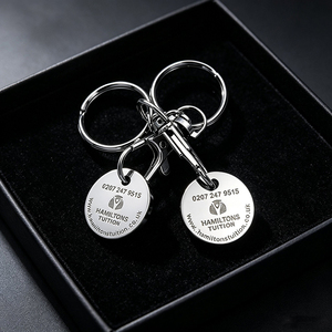 Porte-clés promotionnel en alliage <span class=keywords><strong>de</strong></span> zinc poli, personnalisable avec logo, pour chariot <span class=keywords><strong>de</strong></span> supermarché, vente en gros à prix abordable - Product Image 6