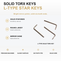 Clé Torx en acier inoxydable solide de haute dureté, type L, clé hexalobulaire à 6 dents