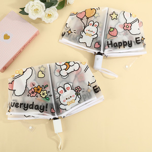 <span class=keywords><strong>Parapluie</strong></span> manuel pliant en trois sections, personnalisé avec logo, en EVA mat, mignon, pour femme, portable, compact, cadeau d'affaires avec baleines en alliage - Product Image 1