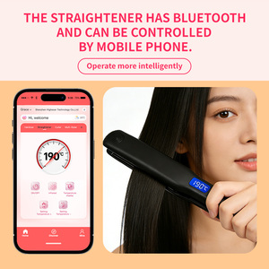 เครื่องหนีบผมไฟฟ้าเซรามิกอินฟราเรดแบบใช้บลูทูธควบคุมผ่าน<span class=keywords><strong>แอ</strong></span>พ พร้อมฟังก์ชั่นเป่าลมร้อน ม้วน<span class=keywords><strong>ผม</strong></span> และยืด<span class=keywords><strong>ผม</strong></span> สำหรับร้านเสริมสวย - Product Image 4