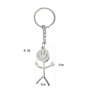 Mignon Simple <span class=keywords><strong>Dessin</strong></span> <span class=keywords><strong>Smiley</strong></span> Visage Couple Amour Petite Personne <span class=keywords><strong>En</strong></span> Forme De Pendentif <span class=keywords><strong>En</strong></span> Acier Inoxydable Allumette Personne Porte-clés Pendentif - Product Image 5