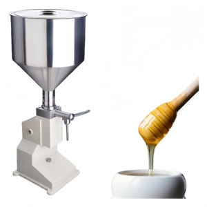 A03 304 Stainless Steel Manual Liquid Filler with Scale and <b>Tray</b> Suitable for Face Cream Shampoo Cosmetics Jam Honey and Milk - Product Image 4