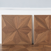 Parquet en bois d'ingénierie en noyer noir géométrique de luxe pour projets hôteliers