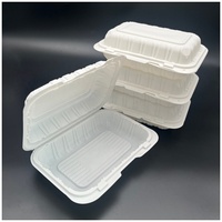 H92162 Récipients en plastique à emporter pour aliments au micro-ondes MFPP 6''X9'' blancs pour le déjeuner à emporter