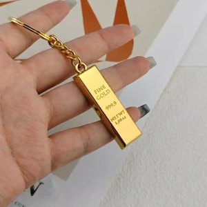 <span class=keywords><strong>Portachiavi</strong></span> personalizzato con Logo Gold Bar personalizzato in bianco iniziale 3D Mini Custom in lega leggera in metallo - Product Image 3