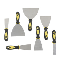 Spatule de nettoyage double face en acier inoxydable avec manche en caoutchouc pour polissage, vente en gros