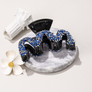 Pinzas de pelo con diamantes de imitación para mujer, pasador de captura de pelo de cristal, pinza de mandíbula acrílica para pelo grueso, pinzas grandes, sujeción fuerte - Product Image 2