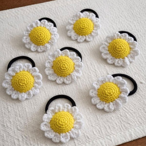 Bandeau cheveux au crochet fait main très tendance pour filles, adorable bandeau cheveux tournesol au crochet, élastique pour cheveux pour femmes - Product Image 4