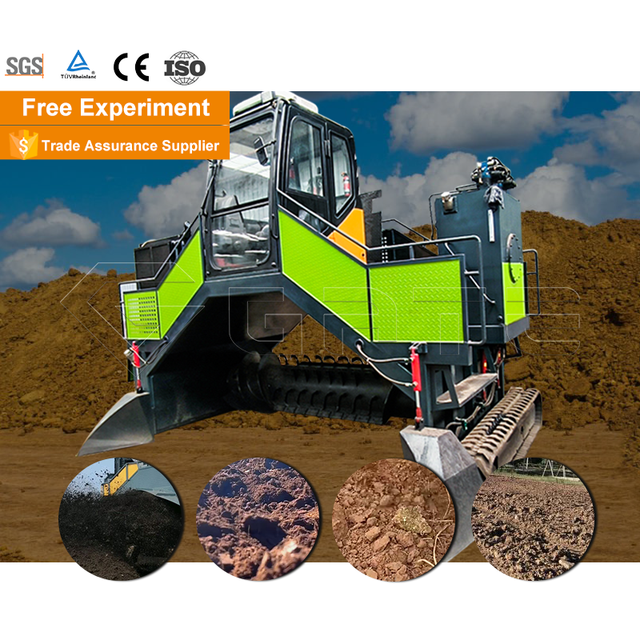 Small Crawler Type Compost Turner Machine Crawler Compost Organic Waste Windrow Turner Machine