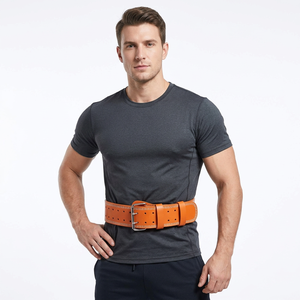 Newest Design Premium Quality Cowhide Leather Breathable Heavy Duty <b>Buckle</b> Weightlifting <b>Belt</b> 4 Inch Wide 9MM Thick Unisex <b>Men</b> - Product Image 1