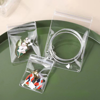 Sacs à bijoux transparents en plastique avec fermeture éclair, personnalisables avec logo, pour boucles d'oreilles, bagues et petits bijoux