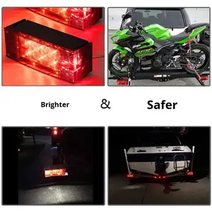 Kit d'éclairage <span class=keywords><strong>de</strong></span> <span class=keywords><strong>remorque</strong></span> <span class=keywords><strong>rectangulaire</strong></span> submersible à profil bas 12V LED rouge nouveau pour bateau <span class=keywords><strong>remorque</strong></span> camion - Product Image 3