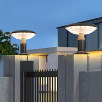 Lampu pilar dekorasi LED, gaya Eropa 5W IP66 aluminium PC taman luar ruangan lampu rumput matahari LED dapat disesuaikan pengisian daya harga rendah lampu pilar dekoratif