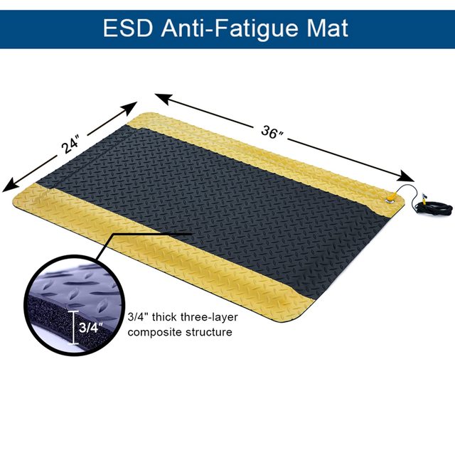 Best Selling Factory Anti-Fatigue Edge Mat Yellow Industrial ESD Floor Matts Safety Product for Comfort and Protection