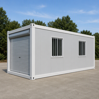 Maison préfabriquée modulaire en panneaux d'acier à assemblage rapide, conteneur plat 20 pieds avec fenêtre à volet roulant, garantie 5 ans, pour bureau