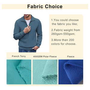 Felpa da <span class=keywords><strong>uomo</strong></span> ricamata con cordoncino a quarto di Zip up Slim Fit a girocollo a maniche lunghe Casual felpa <span class=keywords><strong>Polo</strong></span> in velluto a coste - Product Image 4