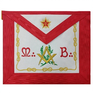 DELANTAL MASONICO REGALIA MASTER MASON BLUE LODGE ASSR DELANTAL-FREEMASON DELANTAL ROJO - Product Image 1