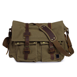 Chine nouveau Design hommes en plein air bandoulière sac de messager marron coton <span class=keywords><strong>petit</strong></span> sac en toile pour la randonnée voyage - Product Image 5
