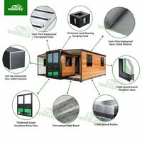 Casa Container Espandibile da 40 Piedi per Sviluppo di Resort e Ville Modulari, 1-6 Camere da Letto, Chiavi in Mano, Cucina e Bagno Completi