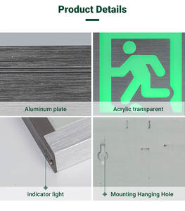 Tuoming Patterns Customized Indoor Tunnel Wall Mounted Rechargeable 3W Led Exit <b>Sign</b> Emergency Lights - Product Image 3