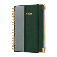 Carnet de budget A5 en cuir PU à spirale avec règle d'indexation et système d'enveloppes pour espèces
