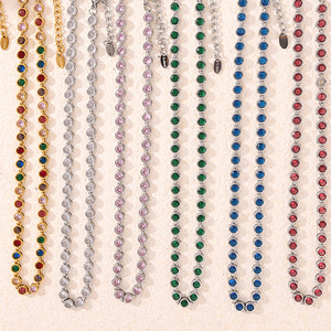 Collar de Acero de Titanio de Primera Calidad con Piedras de Circonio de 36+7cm para Mujer - Product Image 6