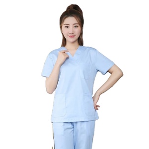 Pet Grooming Institution Scrubs Set de alta calidad Spa Uniformes Unisex con cuello en V Ropa DE TRABAJO Trajes médicos Ropa Scrubs Tops Pantalones - Product Image 1