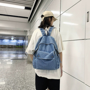 Dernier design de sac à dos en denim de voyage en toile Bule simple vintage de grande capacité pour étudiants - Product Image 2