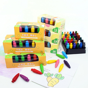 Pastelli Non Sgrassanti in Plastica, 12 Colori, 24 Colori, 36 Colori, Pastelli a Forma di Carota per Bambini, Vendita all'Ingrosso - Product Image 4