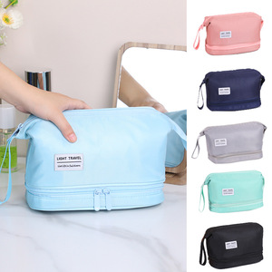 Hot Bán Công Suất Lớn Hai Lớp Mỹ Phẩm Lưu Trữ Túi Polyester Cầm Tay Cho Vệ Sinh Cá Nhân Túi Dây Kéo Kẹo Khô Ướt <span class=keywords><strong>Separatio</strong></span> - Product Image 2