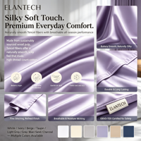 Parure de lit moderne en tencel tissé de luxe pour un effet rafraîchissant, couleur unie, garnissage en soie, 300 fils au pouce carré, drap-housse King Size