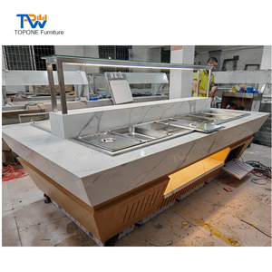 Thiết kế quầy sushi tự chọn khách sạn hiện đại kết hợp thương mại salad Buffet <span class=keywords><strong>Bar</strong></span> trưng bày bàn - Product Image 2