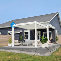 Pergola motorisée à toit rétractable en aluminium Sweet Home 16x12 pieds - Imperméable et écologique - Bâtiments de jardin extérieurs