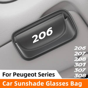 Etui de rangement pour lunettes de voiture pour <span class=keywords><strong>Peugeot</strong></span> 206 207 <span class=keywords><strong>208</strong></span> 301 307 308 Auto Sun Visor Sunglasses Storage Holder Ticket Phone Storage Box - Product Image 1