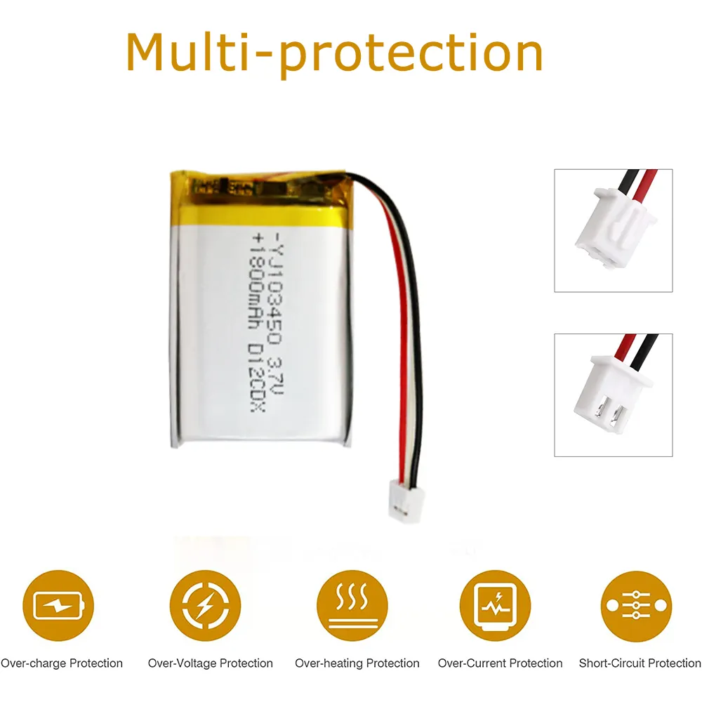 Custom OEM ODM Li-Ion Battery 3.7v 387490 2000mah PCB NTC Protection Rechargeable Li Polymer Battery
