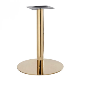 قاعدة طاولة قهوة معدنية ثقيلة مخصصة، مستديرة ذهبية بيضاء، قابلة للفك واللحام، ذات قاعدة مستقرة - Product Image 1