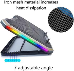 NUOXI 6 Lüfter Kühler Einstellbar Faltbar Tragbar RGB <span class=keywords><strong>Computer</strong></span> <span class=keywords><strong>Notebook</strong></span> Laptop Kühl kissen - Product Image 6