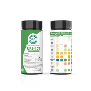 Urinálise personalizada para leucócitos nitrito proteína pH cetona URS-10T tiras de teste de urina 10 parâmetros