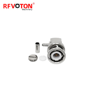 Prix usine Bnc prise mâle à sertir à Angle droit 90 degrés Rg174 Rg316 câble coaxial Rf connecteur coaxial en cuivre convertisseur en Stock