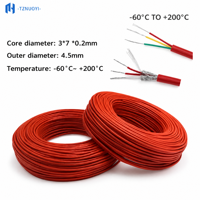 Kabel Ekstensi Termokopel Karet Silikon Suhu Tinggi Tipe K/J/T/E/N Fleksibel Terlindungi IP65 300V/600V Kabel Kompensasi