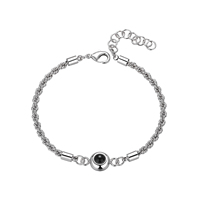 Vente en gros Bijouterie fine Cadeau personnalisé Cuivre Laiton Photo Projection Bracelet Femme Bijoux Bracelet