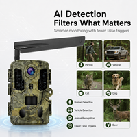 Caméra de Chasse Solaire Extérieure SENSVISION, Propulsée par IA, 4G LTE, Sans Fil, 64 Mpx, 4K, Étanche IP66, Cloud Gratuit