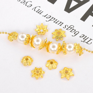 ตัวจับกลีบดอกไม้ชุบทอง 18K พร้อมลูกปัดทอง 14K สำหรับทำเครื่องประดับ DIY เช่น สร้อยคอและสร้อยข้อมือ - Product Image 1