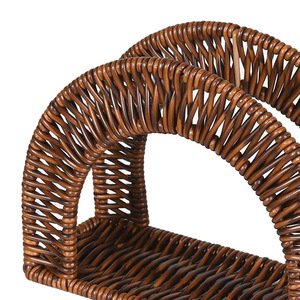 Porte-serviettes en bambou tressé style rotin, support de comptoir de cuisine pour restaurant, support de pique-nique, porte-serviettes en papier <span class=keywords><strong>fait</strong></span> <span class=keywords><strong>main</strong></span>, boîte à mouchoirs <span class=keywords><strong>lavable</strong></span> - Product Image 3