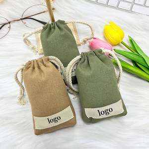 Wholesale Customized 9*13.5*2cm <b>Small</b> Cotton Pouch <b>Bag</b> Cotton Muslin Jewelry <b>Bag</b> Cotton Canvas Jewelry Pouch - Product Image 3